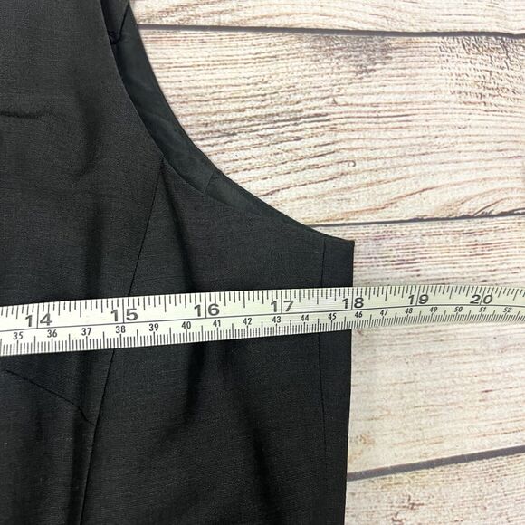 Vintage Emanuel Ungaro Black Sheath Square Neck Bead Black Dress Size 6 - Picture 10 of 11